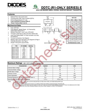 DDTC114TE-7-F datasheet  